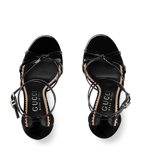 gucci black patent leather sandals|Gucci lace up shoes.